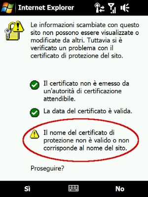 Windows Mobile Certificate Error
